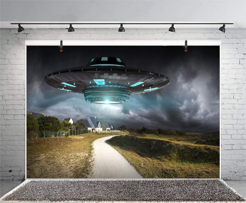 Yeele 5x3ft UFO Backdrop Spaceship Flying Saucer Background for Photography Science Alien Spacecraft Pictures Kid Boy Child Portrait Photo Booth Shooting Vinyl Studio Video Props - Image 3
